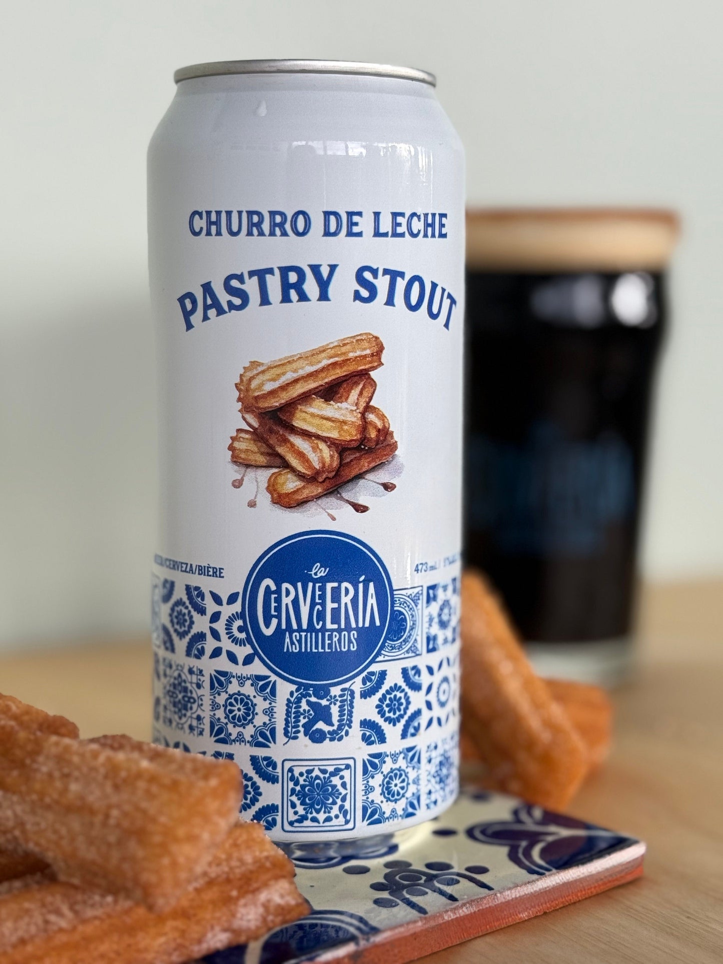 Churro Pastry Stout 5% ABV – Craft beer with cinnamon, vanilla, and dulce de leche flavors