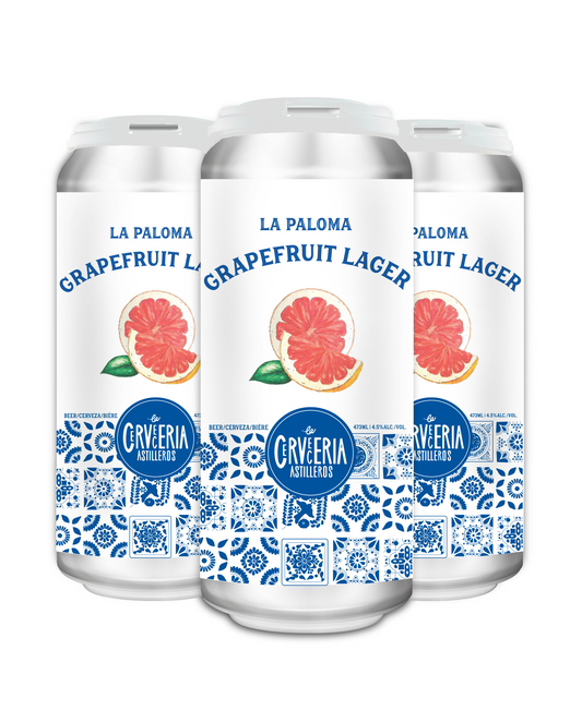 Can of La Paloma Grapefruit Lager – citrusy grapefruit beer with flaked salt