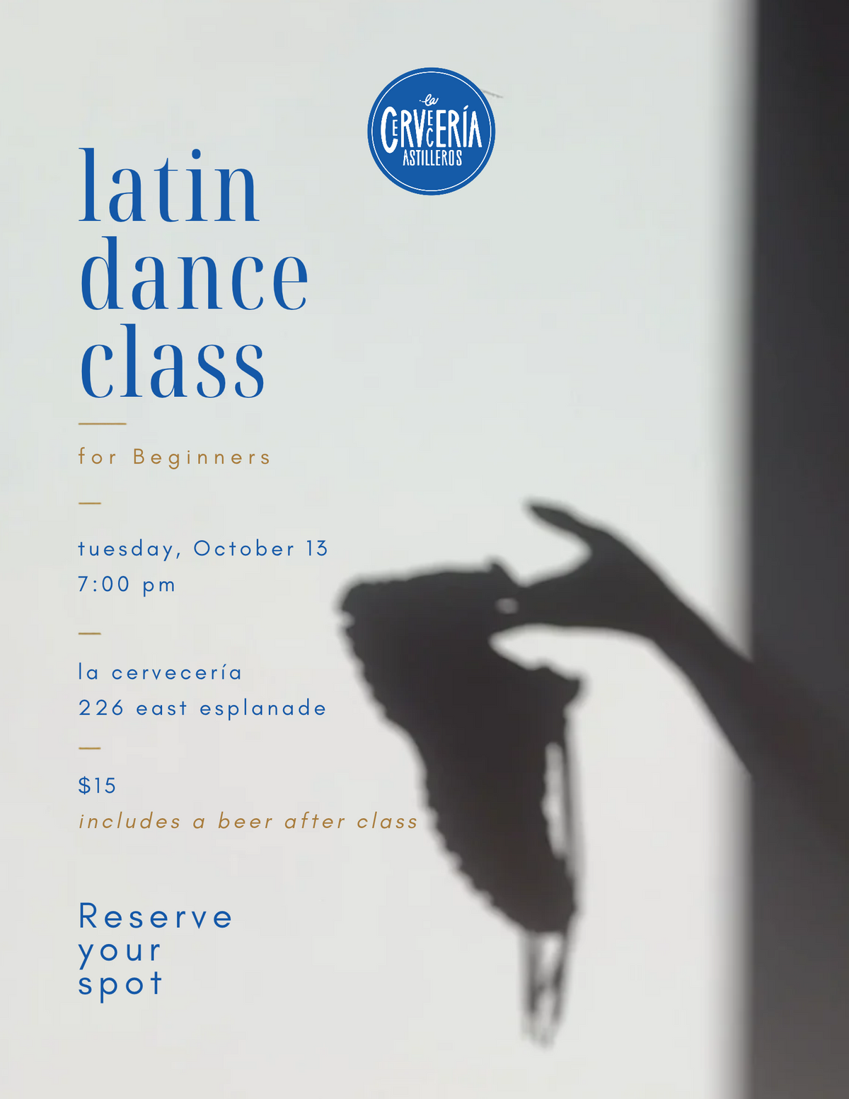 Latin Dance Class + Beer